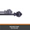 Kenney Mfg Kenney Waverly 3/4" Fast Fit Easy Install Decorative Window Curtain Rod, 42-120", Black KN80803NP - alternate 4
